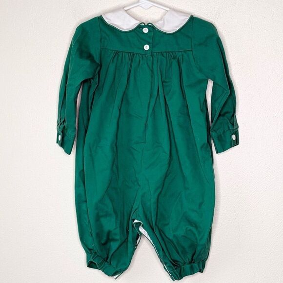 The Bailey Boys Vintage Holiday Christmas Romper Embroidered Santa - US Kids 24M - Picture 2 of 9